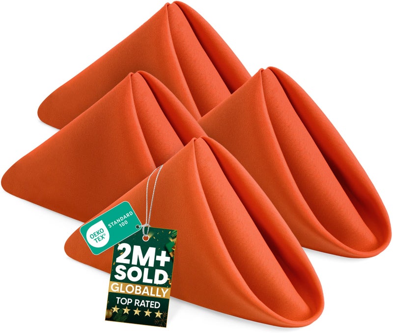 Utopia Home [24 Pack, Orange] Cloth Napkins 17x17 Inches, 100% Polyester Hemmed Edges, Washable and Reusable Ideal for Halloween, Thanksgiving, Parties, Weddings and Dinners - Image 1
